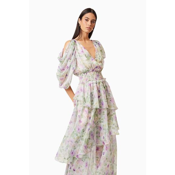 ELLIATT Mirabelle Maxi Dress In Floral Wedding Guest Cocktail  size S NWT - Picture 2 of 6